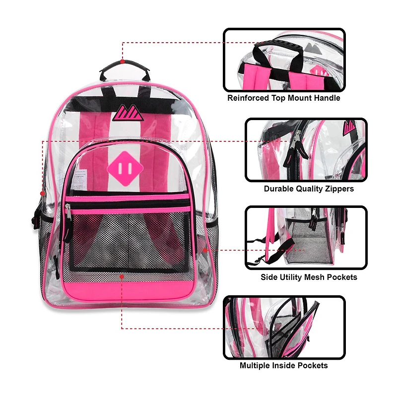 Summit Ridge Delux Clear Backpack With Mesh