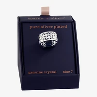 Sparkle Allure Womens 11M Crystal Pure Silver Over Brass Hypoallergenic Band