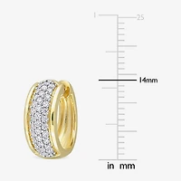 Womens 1/2 CT. T.W. Lab Created White Moissanite 18K Gold Over Silver 14mm Hoop Earrings