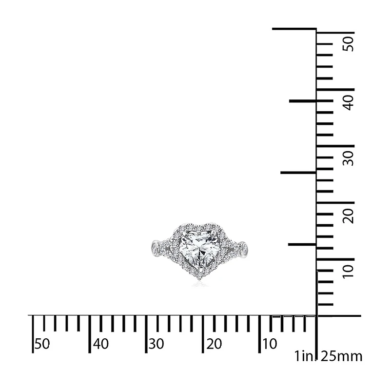 Womens 2 CT. T.W. Cubic Zirconia Sterling Silver Heart Engagement Ring
