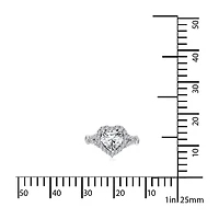 Womens 2 CT. T.W. Cubic Zirconia Sterling Silver Heart Engagement Ring