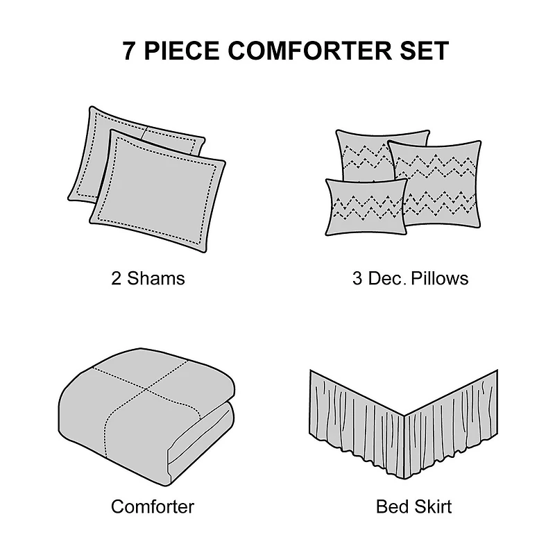 Stratford Park Briana 7-pc. Geometric Midweight Comforter Set