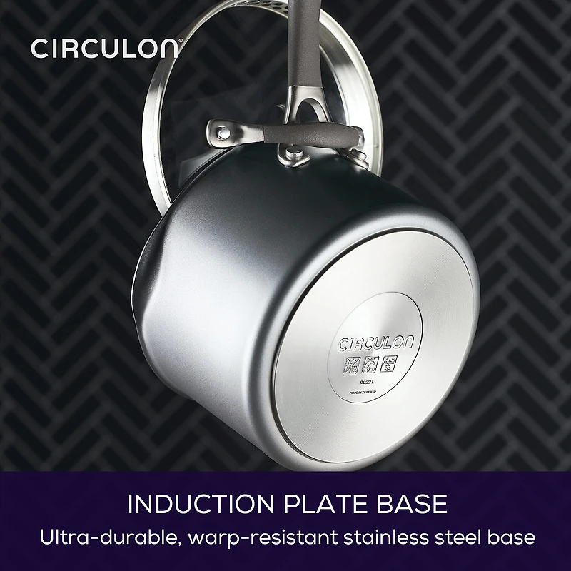 Circulon A1 Series with ScratchDefense 3-qt. Covered Straining Saucepan
