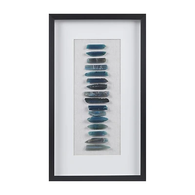 INK+IVY Cerulean Stones Agate Framed Shadow Box Art