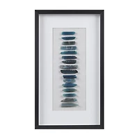 INK+IVY Cerulean Stones Agate Framed Shadow Box Art