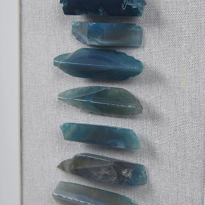 INK+IVY Cerulean Stones Agate Framed Shadow Box Art