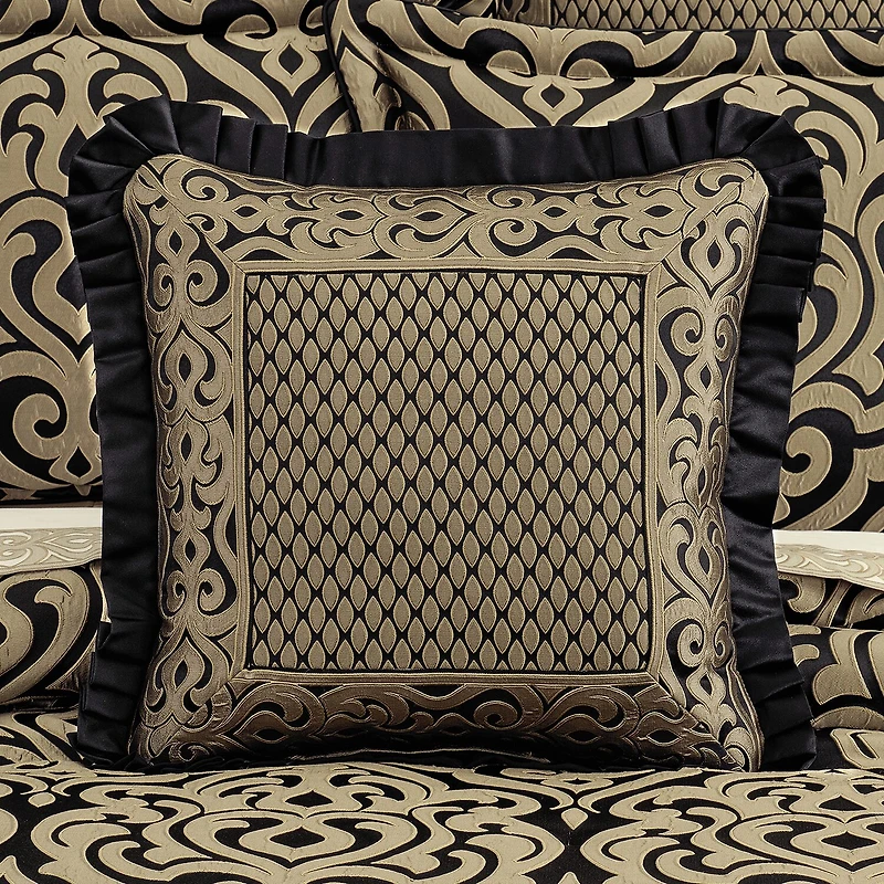 Queen Street Blythe Black & Gold Square Throw Pillow