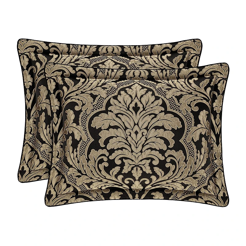Queen Street Branson Black & Gold 4-pc. Midweight Embellished Comforter Set