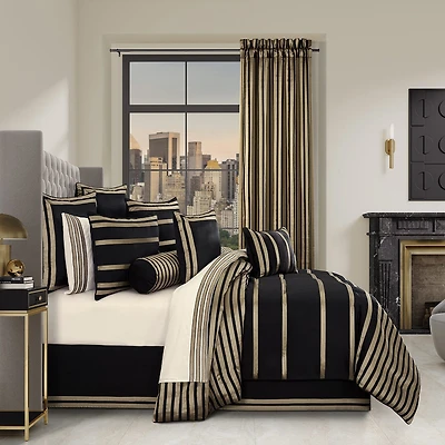 Queen Street Charleston Black 4-pc. Midweight Embellished Comforter Set