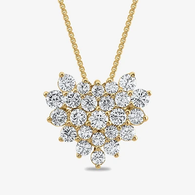 Womens 3/4 CT. T.W. Lab Grown White Diamond 10K Gold Heart 18 Inch Pendant Necklace