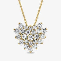 Womens 3/4 CT. T.W. Lab Grown White Diamond 10K Gold Heart 18 Inch Pendant Necklace