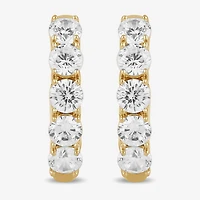 Womens 1 CT. T.W. Lab Grown White Diamond 10K Gold 14.5mm Hoop Earrings