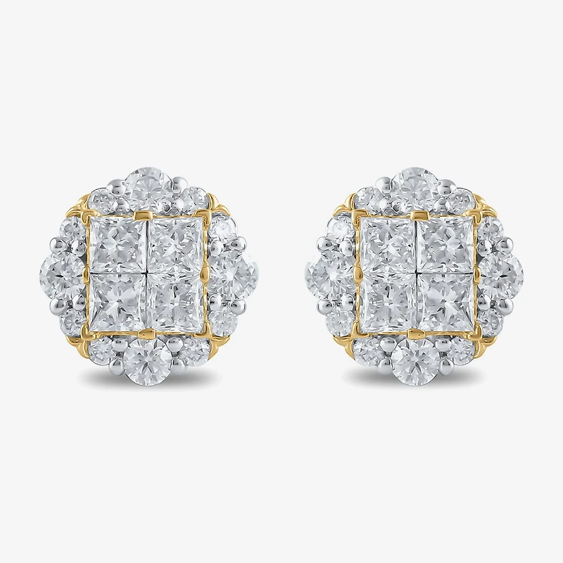 1 CT. T.W. Lab Grown White Diamond 10K Gold 8.5mm Stud Earrings