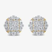 1 CT. T.W. Lab Grown White Diamond 10K Gold 8.5mm Stud Earrings