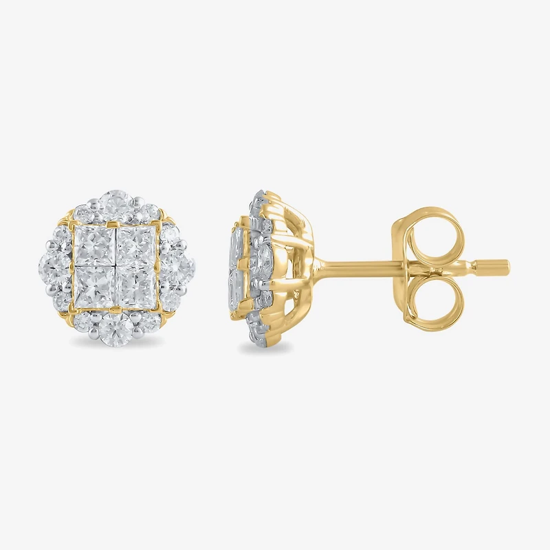 1 CT. T.W. Lab Grown White Diamond 10K Gold 8.5mm Stud Earrings
