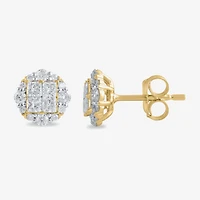 1 CT. T.W. Lab Grown White Diamond 10K Gold 8.5mm Stud Earrings