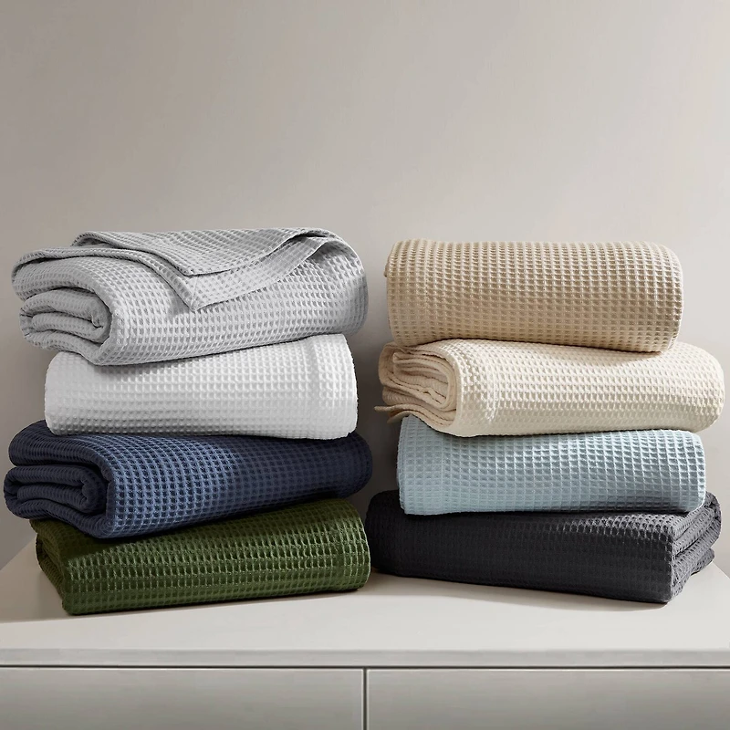 Madison Park Waffle Weave Cotton Lightweight Blanket