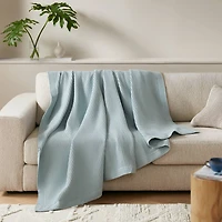 Madison Park Waffle Weave Cotton Lightweight Blanket