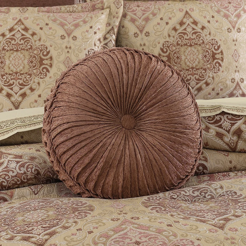 Queen Street Wallace Terracotta Round Throw Pillow