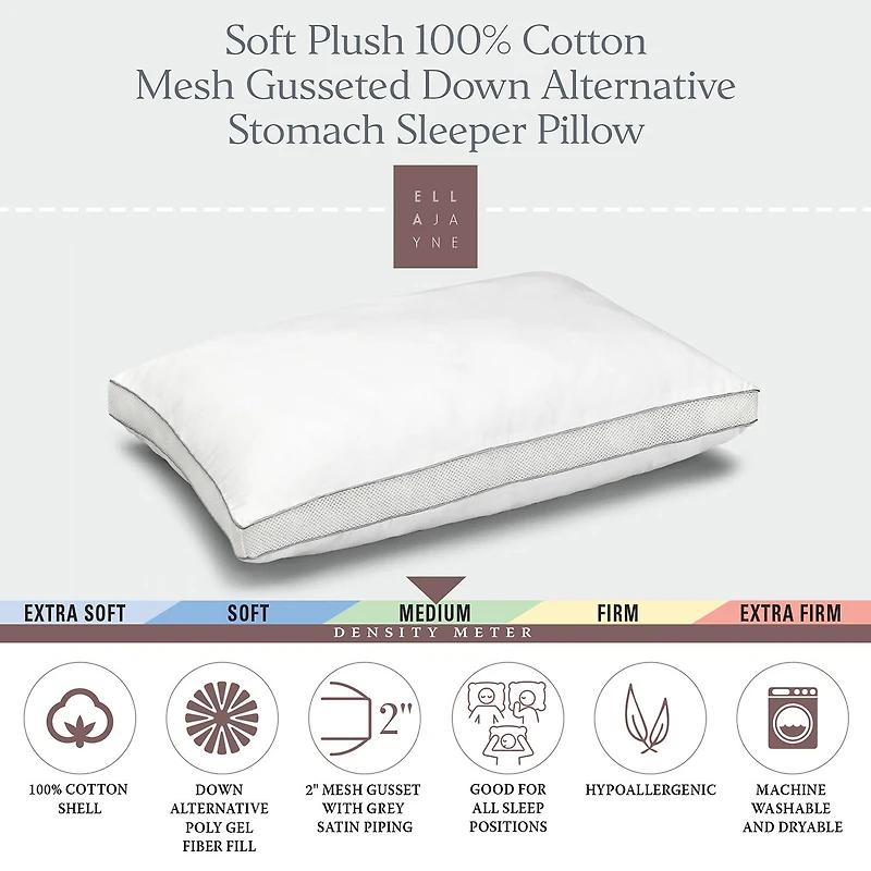 Ella Jayne Viscose from Bamboo Down Alternative Medium Density Bed Pillow