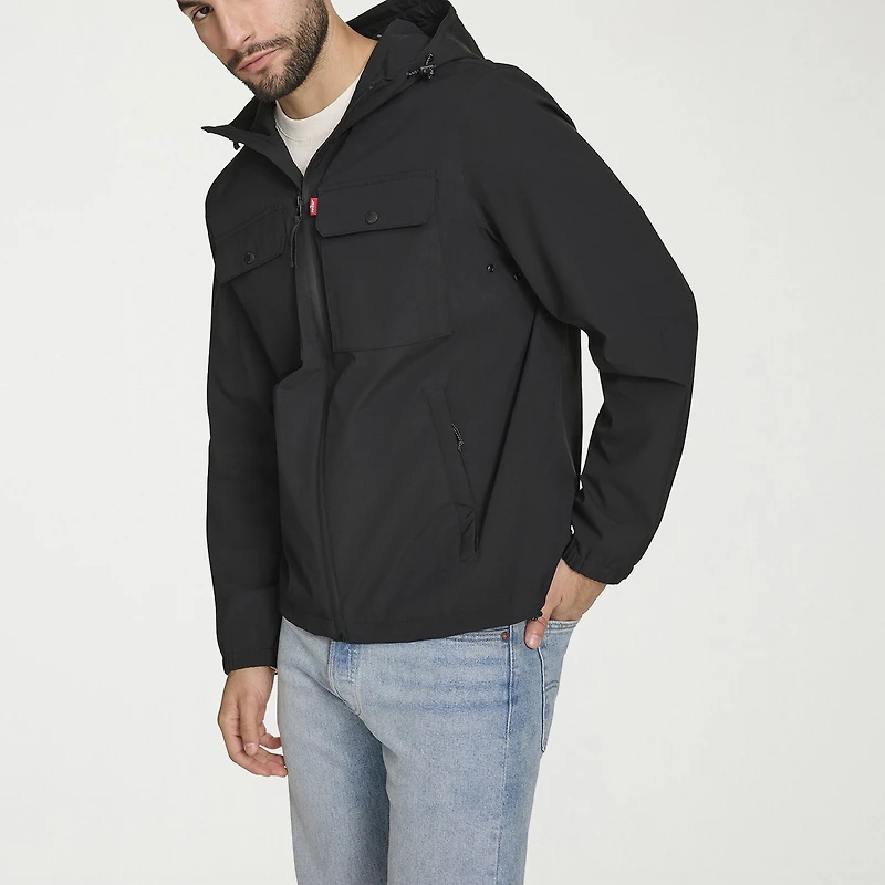 Levi's® Mens Hooded Water Resistant Midweight Raincoat