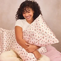 Kitsch Satin Pillowcase- Cherry Print Face Pillow Cover