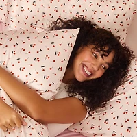 Kitsch Satin Pillowcase- Cherry Print Face Pillow Cover