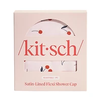 Kitsch Satin-Lined Flexi Shower Cap- Cherry Print
