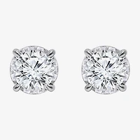 (I/Si2) 1 CT. T.W. Lab Grown White Diamond 10K White Gold 5.2mm Round Stud Earrings