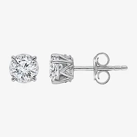 (I/Si2) 1 CT. T.W. Lab Grown White Diamond 10K White Gold 5.2mm Round Stud Earrings