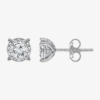 (I/Si2) 1 1/10 CT. T.W.  Lab Grown White Diamond 10K White Gold 4.6mm Round Stud Earrings