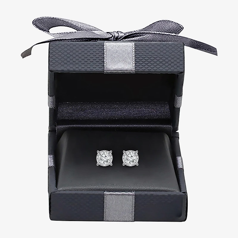 (I/Si2) 1 1/10 CT. T.W. Lab Grown White Diamond 10K White Gold 4.6mm Round Stud Earrings