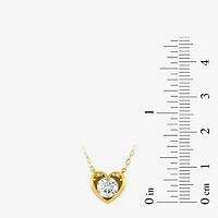 ( I/I2 ) 1/2 CT. T.W. Lab-Grown Diamond 14K Gold Over Silver Heart 18 Inch Pendant Necklace