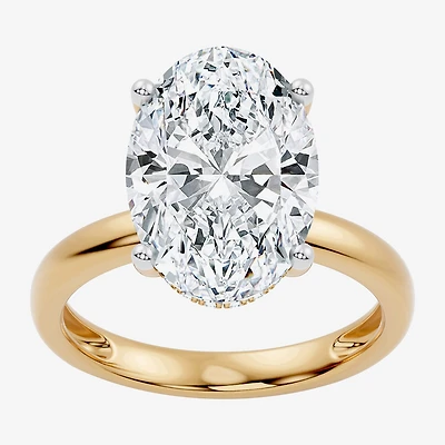 (F / Vs2) Womens 7 Ct.T.W. Lab Grown White Diamond 14K Gold Oval Engagement Ring