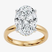 (F / Vs2) Womens 7 1/10 Ct. T.W. Lab Grown White Diamond 14K Gold Oval Engagement Ring