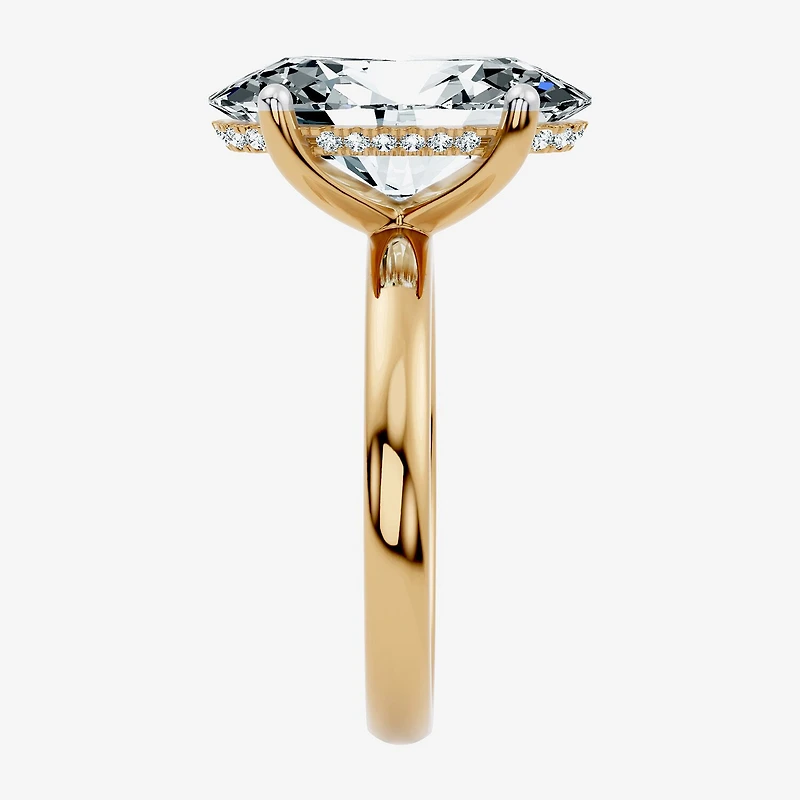 (F / Vs2) Womens 7 1/10 Ct. T.W. Lab Grown White Diamond 14K Gold Oval Engagement Ring