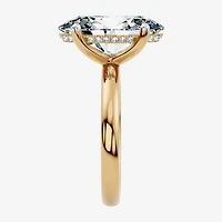(F / Vs2) Womens 7 1/10 Ct. T.W. Lab Grown White Diamond 14K Gold Oval Engagement Ring
