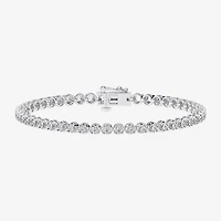 (F / Vs2) Womens 2 CT. T.W. Lab Grown White Diamond Sterling Silver 7.25 Inch Tennis Bracelet