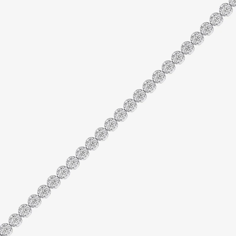 (F / Vs2) Womens 2 CT. T.W. Lab Grown White Diamond Sterling Silver 7.25 Inch Tennis Bracelet