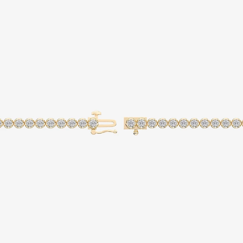 F / Vs2) Womens 2 CT. T.W. Lab Grown White Diamond 14K Gold Over Silver /2 Inch Tennis Bracelet