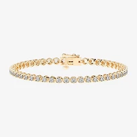 F / Vs2) Womens 2 CT. T.W. Lab Grown White Diamond 14K Gold Over Silver /2 Inch Tennis Bracelet