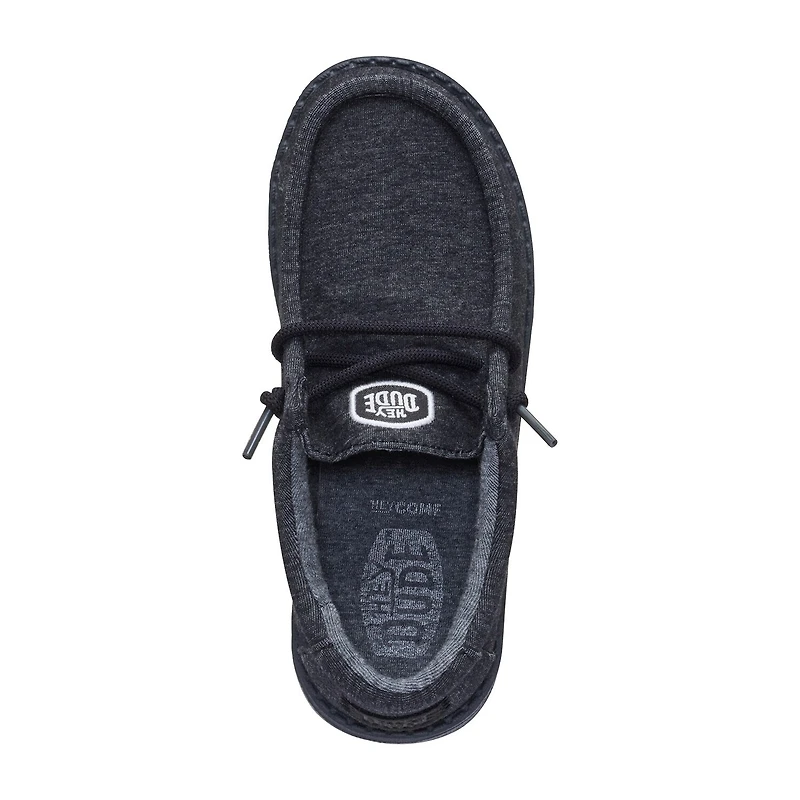 HEYDUDE Wally Stretch Jersey Youth Boys Round Closed Toe Slip-On Shoe