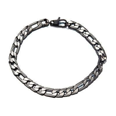 Mens Stainless Steel 8 1/2 Inch Figaro Chain Bracelet