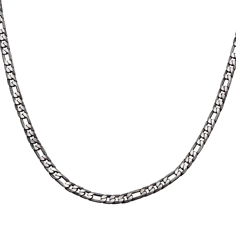 Mens Stainless Steel 22 Inch Figaro Chain Necklace