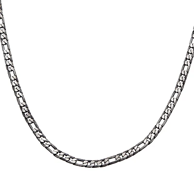 Mens Stainless Steel 22 Inch Figaro Chain Necklace