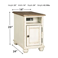 Signature Design by Ashley Realyn Chairside End Table with USB Charging