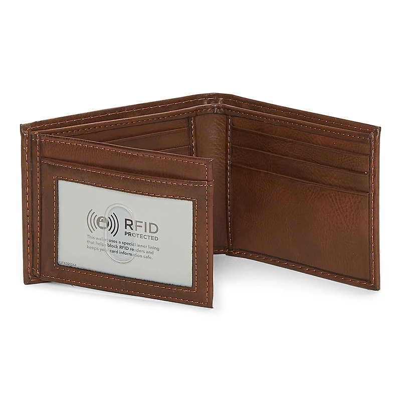 J. Ferrar Mens Rfid Blocking Traveler Wallet