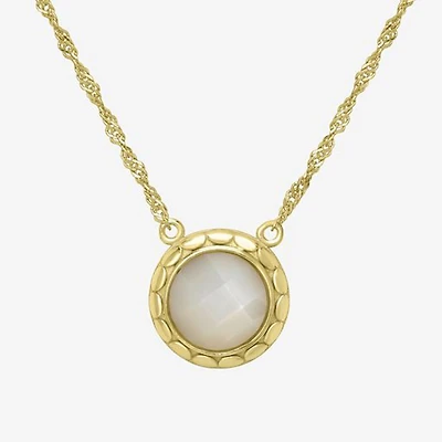 Sparkle Allure 14K Gold Over Brass 18 Inch Singapore Round Pendant Necklace