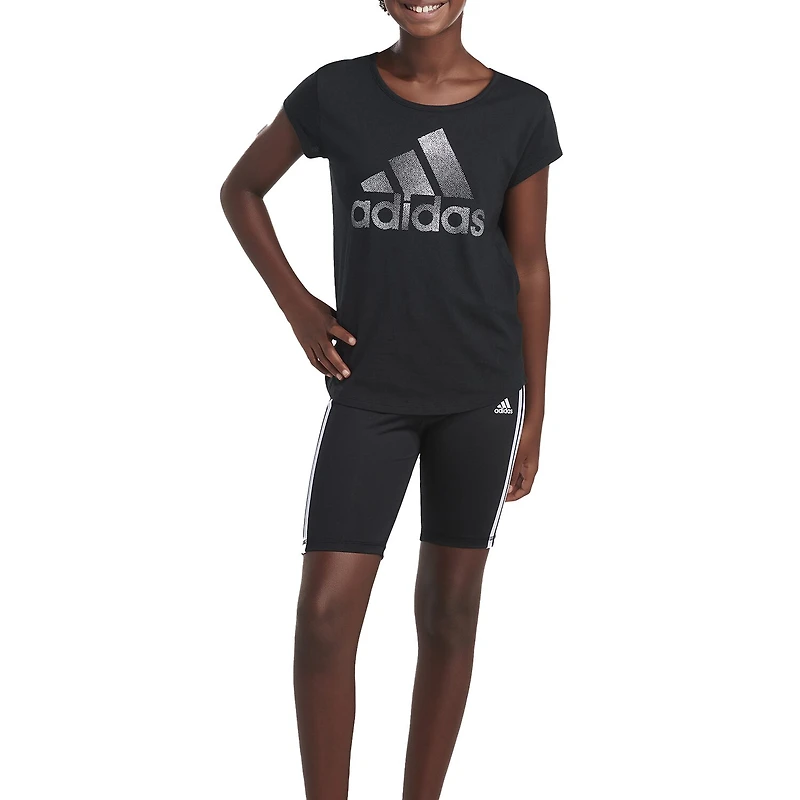 adidas Big Kid Girls Mid Rise Bike Short