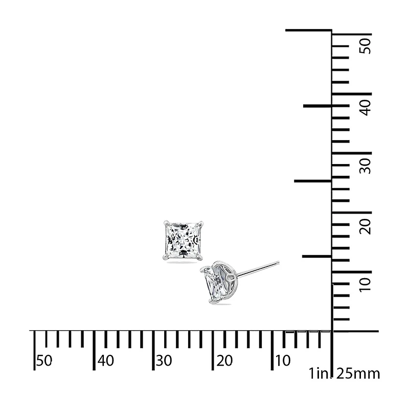 DiamonArt® Sterling Silver 2⅜ CT. T.W. Cubic Zirconia Stud Earrings